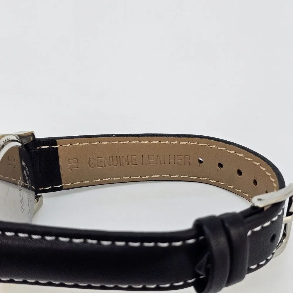 VTG Pulsar Men Watch 38MM Black Dial Dial Day Date New Leather Band New‎ Battery